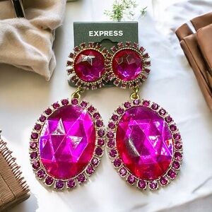 Express Pink Earrings Glass and acrylic